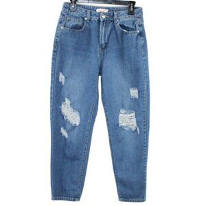 Mele E Pere Distressed Boyfriend Jeans